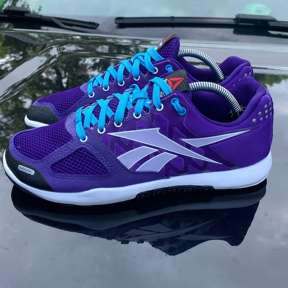 Reebok Shoes - Like New Reebok CrossFit shoes ladies size 7.5 Purple with blue laces 023501 313